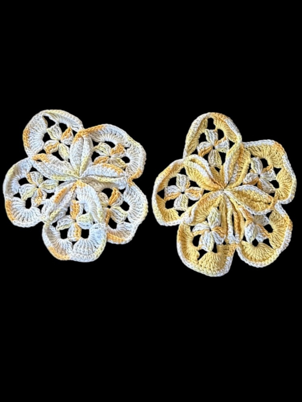 Two Handmade Flower Potholders